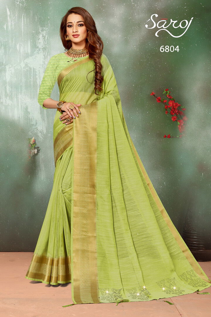Saroj Jalwaa 6 New Designer Party Wear Linen Cotton Latest Saree Collection